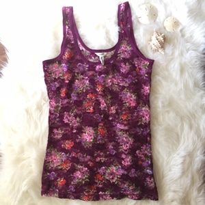 Purple Floral Lace Tank Top Aeropostale